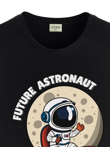 Image of ADRO T Shirts for Boys & Girls | Astronaut Printed T-Shirt | Ages 3-14 | 100% Cotton Round Neck Tshirt for Boys