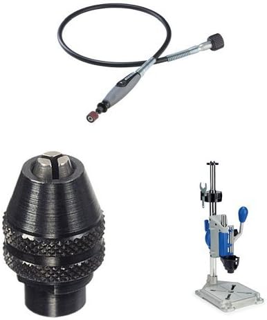 Dremel 225-01 Flex Shaft Attachment with MultiPro Keyless Chuck and Rotary Tool Work Station