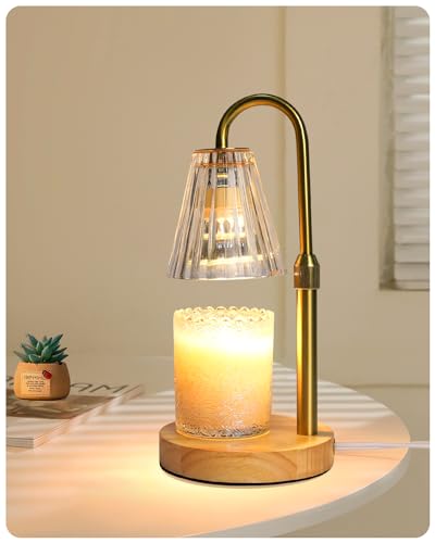 Candle Warmer Lamp with Adjustable Height Glass Candle Lamp Warmer for Jar Candles for Jar Candles Candle Lamp for Jar Candles Electric Candle Warmer for Home Bedroom Decor with 2 Bulbs