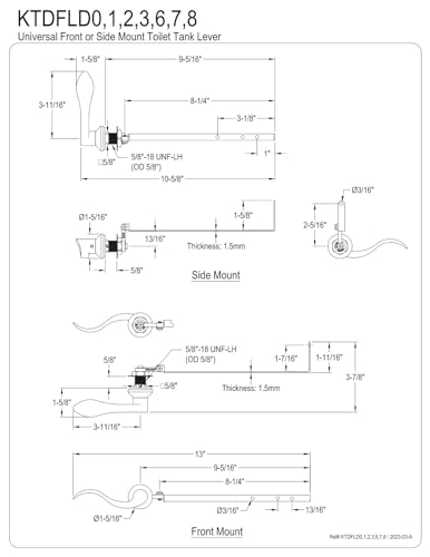 Levier de réservoir NuWave Kingston Brass en nickel brossé durable - 3