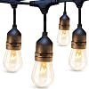 addlon 48 FT Outdoor String Lights Commercial Grade Weatherproof Strand 18 Edison Vintage Bulbs 15 Hanging Sockets 3 Spare Bulbs ETL Listed Heavy Duty Decorative Christmas Lights for Patio Garden