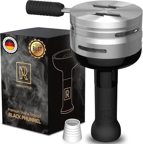 M. ROSENFELD Smokebox Shisha Kopf - Premium Phunnel Kopf Mit Smokebox (fasst 10g Shisha Tabak) Kaminaufsatz Shisha - Selbstdichtender Shishakopf Mit Aluminium Kamin Und Shisha Phunnel Shisha Sieb