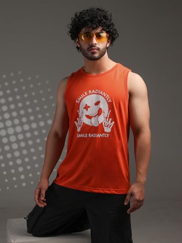 Image of CHKOKKO Sleeveless T Shirts Gym Vest for Men Workout Graphic Printed Premium Cotton Blend Tank Top for Man Running Vest Sando Gym Wear Lightweight Breathable Casual Summer Wear Boys