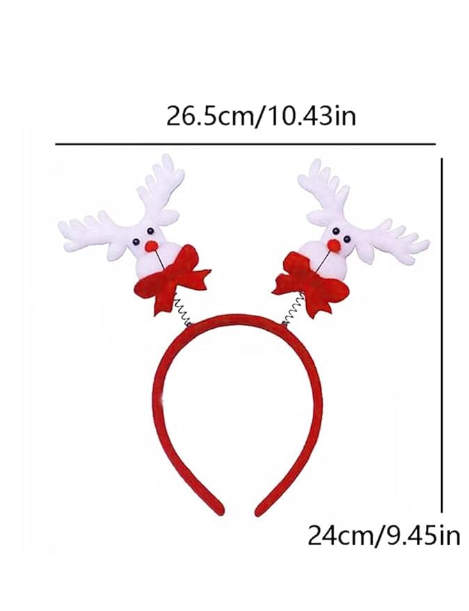 PartyToko 6PCS Christmas Headband, Glitter Reindeer Antler Hairband, Christmas Elk Antler Headbands for Women Girls Xmas Costume Party Accessories 6pcs (Christmas Headband, Glitter Reindeer) 1