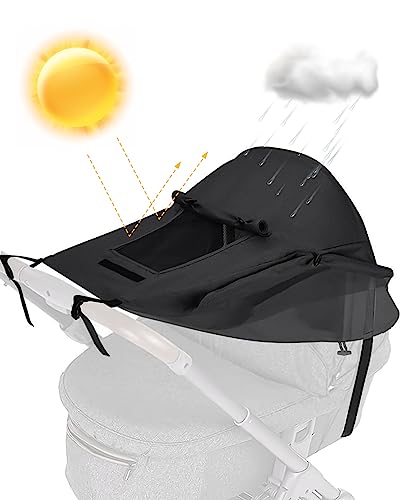 MOXTOYU Pare Soleil Poussette Universelle avec Toit Ouvrant Ventilé, Pare-Soleil Poussette Bébé Anti-UV Imperméable, Canopy Auvent Pare Soleil pour Nacelle...