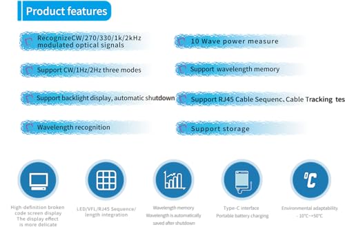 Image of Techtest Optical Power Meter Fiber with Laser Light VFL and Lan Tester inbuilt Rechargeable Battery New Model