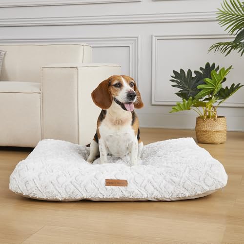 Image of Modern Threads Ultra Plush Orthopedic Memory Foam Pillow Bed for Large Dogs with Supportive Filling and Stylish Textured Design, Grey, (36 inch L x 27 inch W x 4 inch Th)