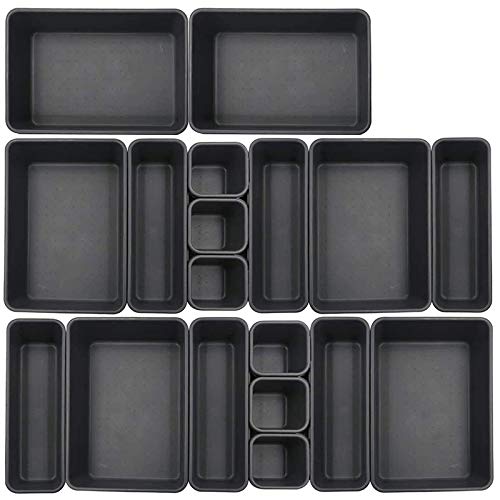 Rangement tiroir modulable lot de 18 plateaux bureau et salle de bain