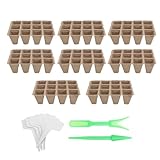 FAVOMOTO Biodegradable Plant Germination Nursery Pots 16pcs 12-Cell Paper Pulp Seedling Starter Trays for Gardening and Planting Indoors and Outdoors