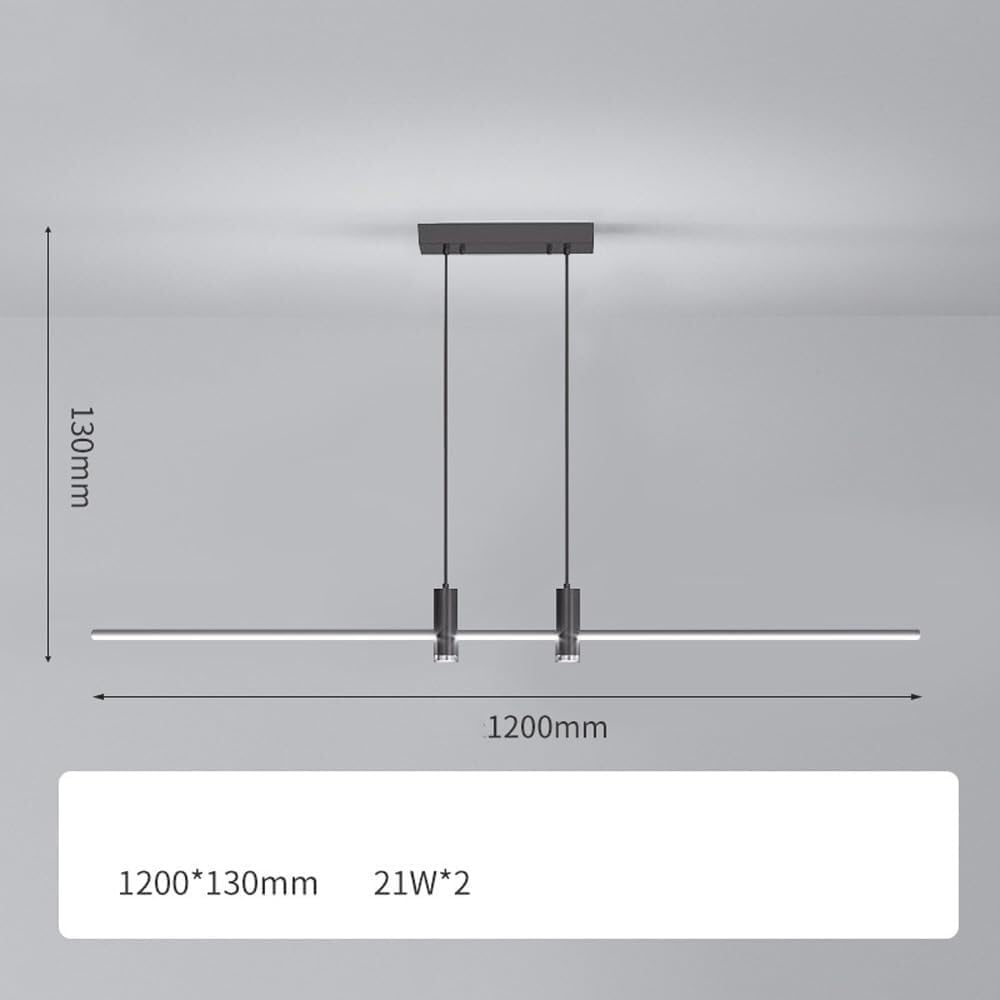 Nordic Brushed d Billiard Table Lamp LED Linear Pendant Lamp Warehouse Dimmable Modern Slim Tube Long Spot Light Black Strip Industrial Pendant Lamp for Dining Room Restaurant
