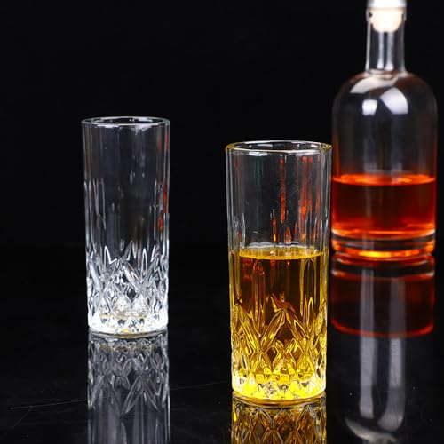 Set de 4 vasos de vidrio transparente diseño floral miniatura 6