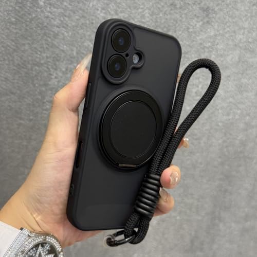 Coque avec anneau magnétique iPhone 13, protection noire antichoc pour éviter les rayures