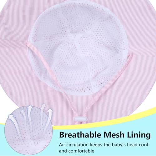 Meaiguo Baby Girl Sun Hat with UPF 50+ Outdoor Adjustable Toddler Beach Hat with Wide Brim Bucket Hats for Kids3