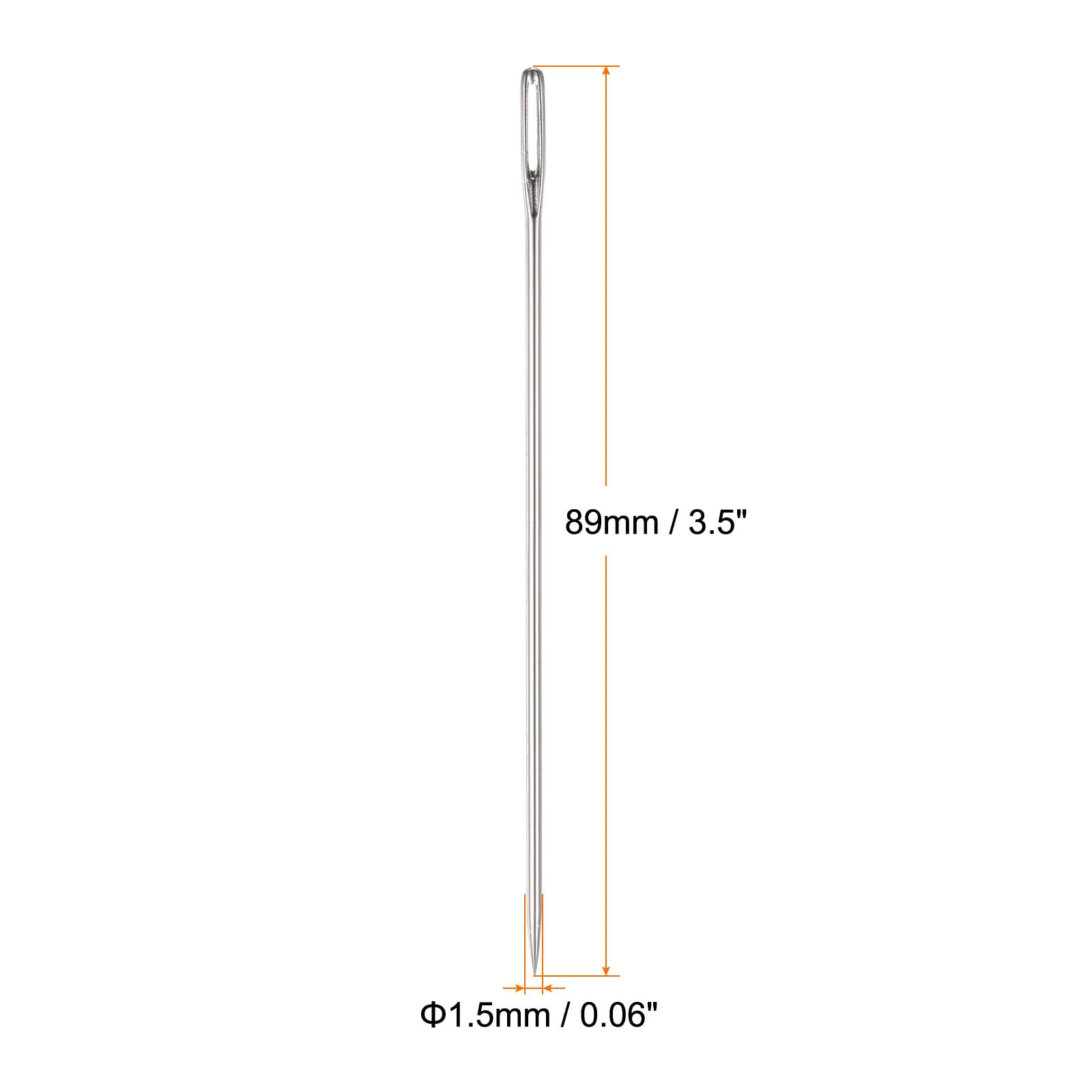 HARFINGTON 10 agujas de tapicería de 3.5 pulgadas, agujas grandes de costura de acero inoxidable, agujas rectas de costura a mano para el hogar, costura a mano, tapiz, bordado, tapiz, cinta de