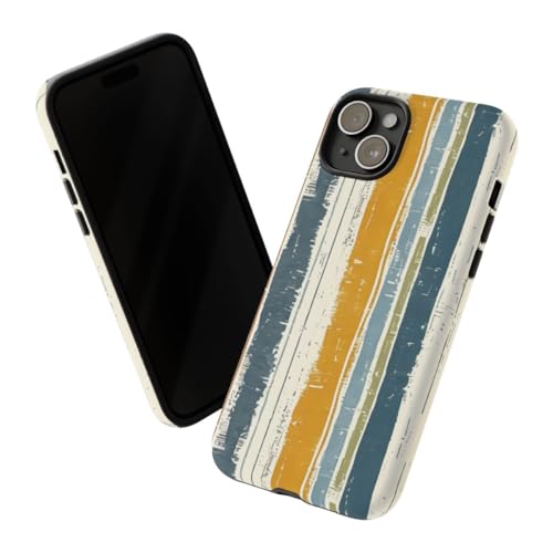 Coque motif rayé rustique lin iPhone 15 Plus pour look bohème - 2