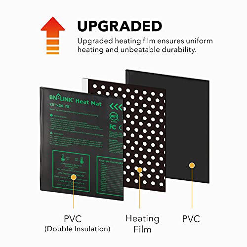 Image of BN-LINK Seedling Heat Mat Heating Pad 20 inch x 20.75 inch with Digital Thermostat Controller Combo Set Waterproof for Indoor Seed Starting and Plant Germination