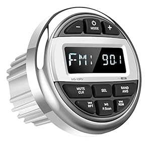 Bluetooth Marine Boat Radio Receiver: Waterproof Marine Gauge Stereo System – HD LCD Display AM FM Tuner MP3 AUX-in USB…