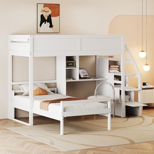 Literas Juveniles con Escritorio Debajo Marca NQSLDM