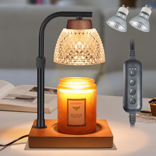 Dimmable Candle Warmer Lamp with Timer Wax Melt Warmer (Diamond White)