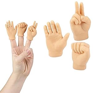 Tiny Hands Finger Puppets, Realistic Feeling Tiny Finger Hands Puppets, Comfortable Silicone Rock Paper Scissors Game…