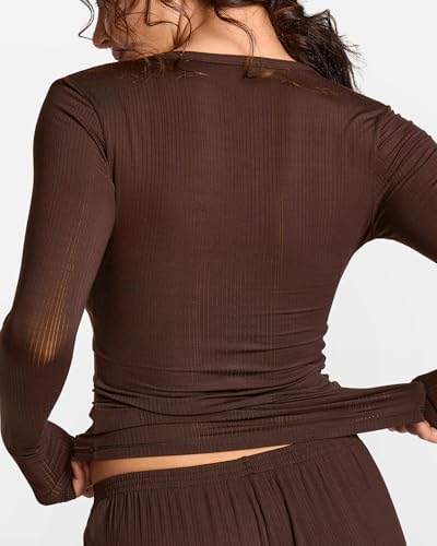 SOULVOR Natrelax Modal Ribbed Henley Shirts Hazelnut Medium - 1