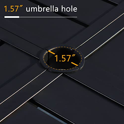 Mfstudio 9 Pcs Outdoor Patio Dining Set, 8 Metal Chairs And 1 Square Dining Table With 1.57" Umbrella Hole Furniture Sets For Lawn Backyard Garden #TOP2