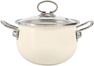 ASumPio Olla Sopera De Acero Inoxidable con Tapa, Cacerola Pequeña para Cocinar Salsa, Cacerola De Uso Diario con Tapa, Color Blanco, 22 Cm,White 18CM-One,White 18CM-One