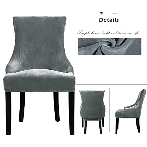 Lellen Velvet Stretch Wingback Chair Cover Slipcover thumb #2