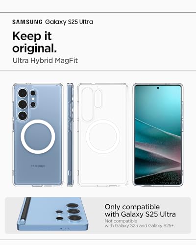 Image of Spigen Ultra Hybrid MagFit | Samsung Galaxy S25 Ultra Case [Transparent] [Magsafe] Galaxy S25 Ultra Back Cover | TPU+PC - Clear White
