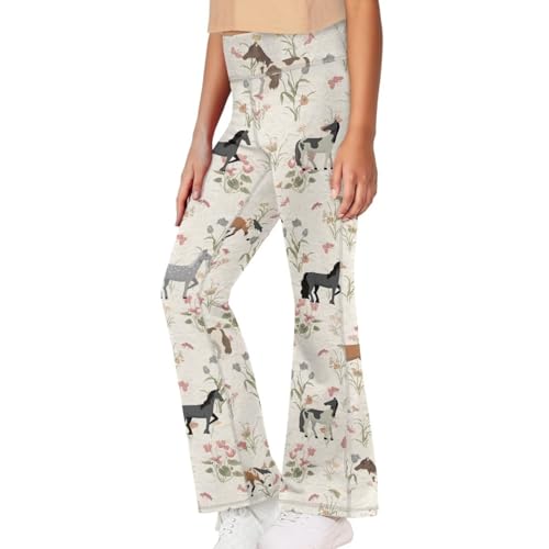 Image of Girls Flare Leggings Cute Bell Bottoms for Teen Girls Wide Leg Sweatpants for 5-14 T