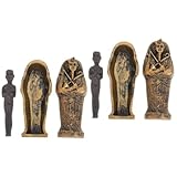 MALUGOGO 2 juegos de figuras de resina egipcia de momia antigua, artefacto antiguo, decoración para interiores y exteriores, Halloween, reptil aterrador, decoración del hogar, regalo
