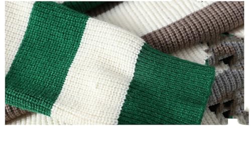 Mens Stripe Sweater Thickened Warm Crew Neck Pullovers Long Sleeves Bottoming Sweater Jumper4