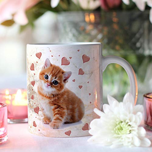 TRIOSK Tasse Katze lustig mit Katzenmotiv Katzen Herzen Geschenk für Katzenliebhaberin Frauen Freundin Mama Oma Kollegin - 6