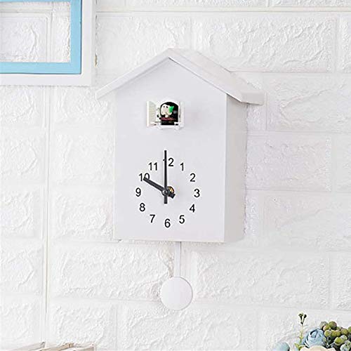 Byjia Cuckoo Clock, Scandinavian Style Wall Clock, Small Bird Hourly Clock, For Wall Art Home Living Room Kitchen Office Décor Decoration,White #TOP1