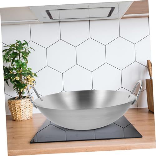 Wok de acero inoxidable con doble asa OUNONA miniatura 7