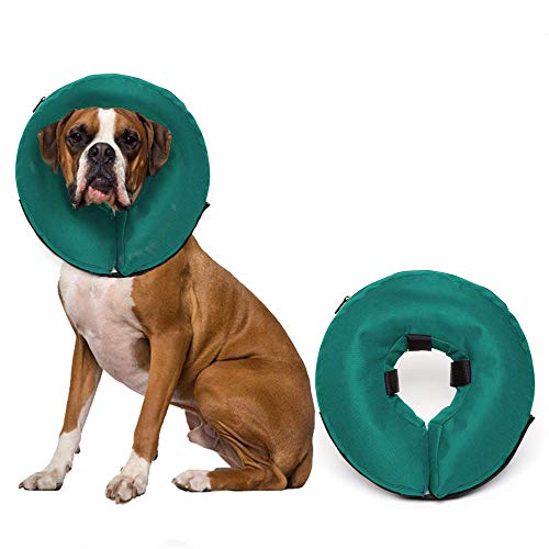 ProCollar Protective Inflatable Recovery Collar for Dogs and Cats - Soft Pet Collar Does Not Block Vision E-Collar - Designed to Prevent Pets from Touching Stitches, Wounds and Rashes (Medium)