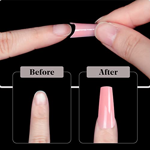 Dual Forms Krofaue Poly Extension Gel Dual Forms 120Pcs Dual Nail Forms With 12 Sizes Coffin False Nail Molds Lady French Style Half Cover Builder Gel For Nails Acrylic Nail Forms Fit Diy At Home #TOP3