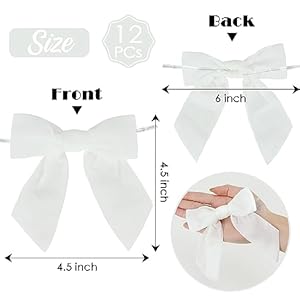 AIMUDI White Velvet Bows 4.5" White Christmas Bows for Tree Premade White Bows for Wreaths Twist Tie Bows for Gift Wrapping, Festive Winter Decor, Tree Garland, Swag, Wedding Decor - 12 PCs AIMUDI White Velvet Bows 45 White Christmas Bows for Tree Premade White Bows for Wreaths Twist Tie Bows for Gift Wrapping Festive Winter Decor Tree Garland Swag Wedding Decor 12 PCs