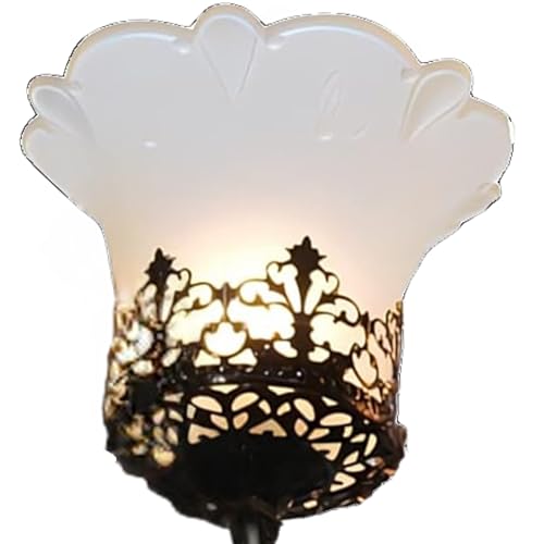 Image of SUANI Premium 5 Glass Lamp Colonial Antique Design Chandelier| Jhoomer for Home| Jhumar for Living Area| 40 Watt for Home and Decoration (Black and White) (Bulb Not Included)