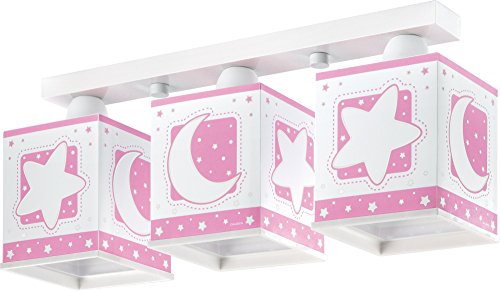 Preisvergleich Produktbild Dalber 63233S Deckenlampe 3L. Rosafarbener Mond Kinderzimmer Lampe Leuchte