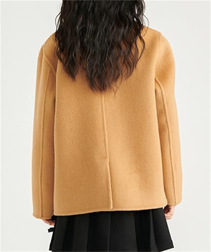 Cromoncent Boys Girls Elegant Notched Collar Single Breasted Wool Jacket3