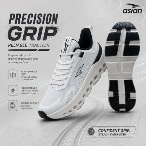 Image of ASIAN Quantum-56 Men's Running Shoes with Stylish Air Coil Sole, Breathable Knit Upper, Lightweight & Memory Foam Cushioning for All-Day Comfort