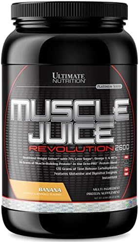 Ultimate Nutrition Muscle Juice Revolution 2600 Gainer de peso salud intestinal recuperación muscular con glutamina caseína micelar y carbohidratos