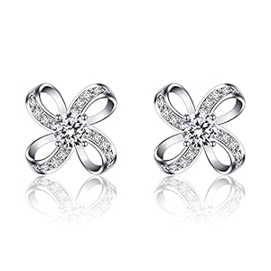 Jewlldeen Sterling Silver Earrings for Women,925 Cubic Zirconia Stud Jewelry,Gifts for Her,Girlfriend, Mom
