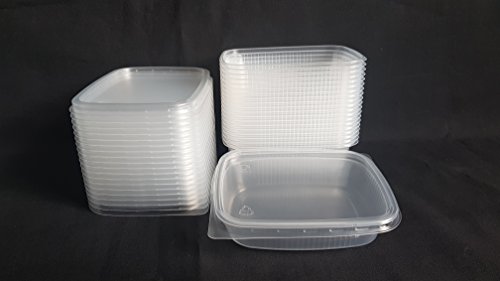 20 piezas 125 ml pequeño rectangular desechables de plástico cubo de recipientes con tapa para alimentos Cover
