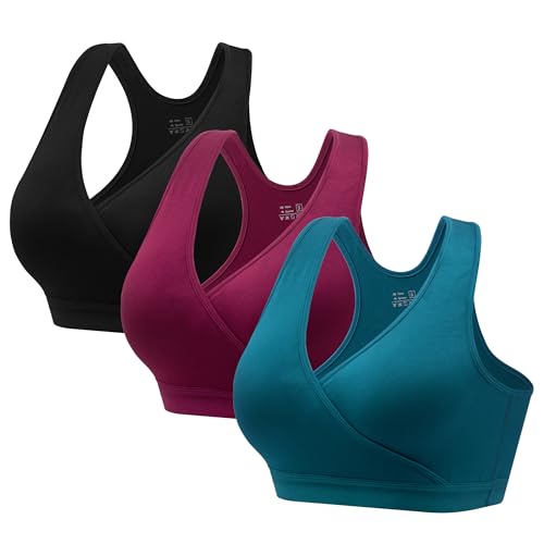 Image of HBselect Nursing Bras for Breastfeeding, Maternity Nursing Sleep Bra Wireless Pregnancy Sleep Bralette 3/5 Pack