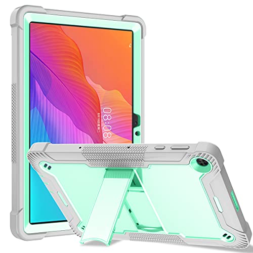 YOUULAR Tablet Computer Case for Huawei MatePad T 10s/T 10 10.4 inch Cover with Built-in Stand for Heavy Duty Military Grade Shockproof Hard Hybrid,Green+Gray