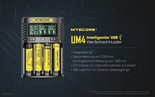 Nitecore UM4 Universal USB Smart Charger 4 Ports for Li-Ion/Ni-MH/Ni-Cd/IMR 26650 22650 21700 20700 18650 18490 18350 17670 17500 17335 16340 RCR123 145000 0 10440 AA AAA AAA - Image 5