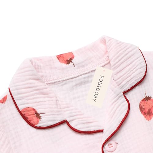 Toddler Girls Summer Pajama Set 100% Cotton Sleepwear Kids Short Sleeve Jammies Little Boy Pjs2