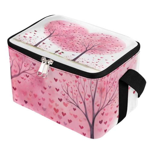 Lunch Bags for Women Men 9 Cans,Lover Heart Tree Hot & Cold Food Delivery Bag Insulated Grocery Bag Insulated Lunch Box Cooler Bag for Office Work Picnic Beach